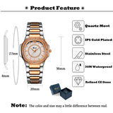 MISSFOX Rose Gold Quartz Stainless Steel Wrist Watch