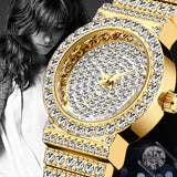 MISSFOX Unique Diamond Analog Gold Watch