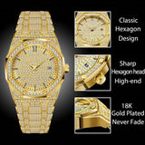 MISSFOX 18K Gold Watch Diamond Quartz Wristwatches