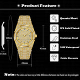 MISSFOX 18K Gold Watch Diamond Quartz Wristwatches