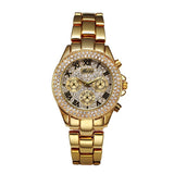 MISSFOX Chronograph Roman Gold Quartz Wristwatches