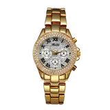 MISSFOX Chronograph Roman Gold Quartz Wristwatches