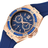 MISSFOX Chronograph Rose Gold Diamond Analog Quartz Wristwatch