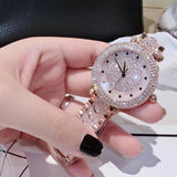 Mashali Brand Quartz Rose Gold  Diamond Stainless Steel Wristwatch