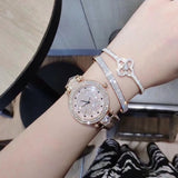 Mashali Brand Quartz Rose Gold  Diamond Stainless Steel Wristwatch