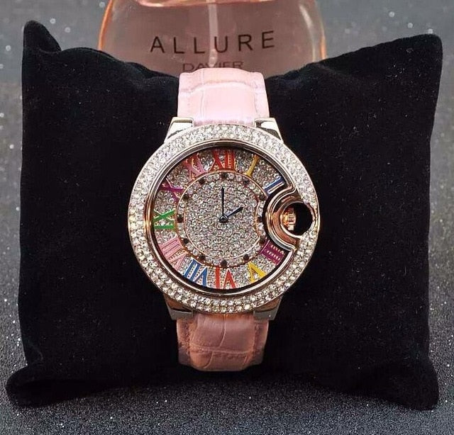 Mashaliu crystal diamond Genuine leather watches