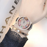 Mashaliu crystal diamond Genuine leather watches
