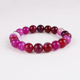 Meajoe Natural Stone Love Purple Bead Bracelet Vintage Charm Round Chain Beads Bracelets