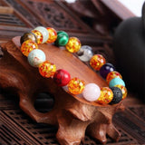 Meajoe Natural Stone Love Purple Bead Bracelet Vintage Charm Round Chain Beads Bracelets