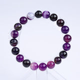 Meajoe Natural Stone Love Purple Bead Bracelet Vintage Charm Round Chain Beads Bracelets