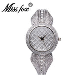 Miss Fox Rhinestone Gold Bracelets Watch