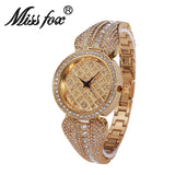 Miss Fox Rhinestone Gold Bracelets Watch