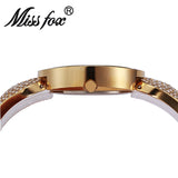 Miss Fox Rhinestone Gold Bracelets Watch