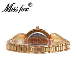 Miss Fox Rhinestone Gold Bracelets Watch