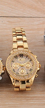 Miss Fox 39mm Rhinestone Decorated Stainless Steel Silver Dial Watch