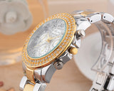 Miss Fox 39mm Rhinestone Decorated Stainless Steel Silver Dial Watch
