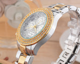 Miss Fox 39mm Rhinestone Decorated Stainless Steel Silver Dial Watch