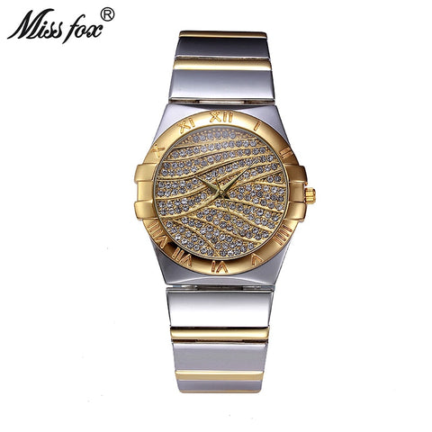 Miss Fox Gold With Stones Casual Watches