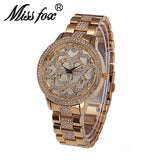 Miss Fox Flower Rose Gold Heart Diamond Charms Watches