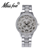 Miss Fox Flower Rose Gold Heart Diamond Charms Watches