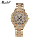 Miss Fox Flower Rose Gold Heart Diamond Charms Watches