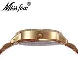 Miss Fox Flower Rose Gold Heart Diamond Charms Watches