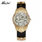 Miss Fox Flower Article Stainless Steel Back Water Resistant Watch