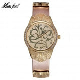 Miss Fox Flower Article Stainless Steel Back Water Resistant Watch