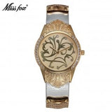 Miss Fox Flower Article Stainless Steel Back Water Resistant Watch