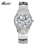 Miss Fox Flower Article Stainless Steel Back Water Resistant Watch