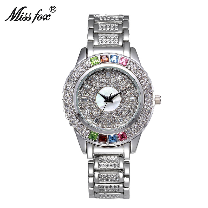 Miss Fox Luxury Crystal Diamong Gold and Silver Watch