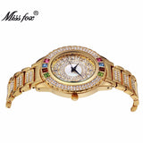 Miss Fox Luxury Crystal Diamong Gold and Silver Watch