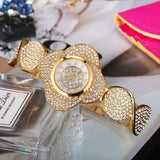 Miss Fox  Rose Flower Diamond Gold Quartz Watch