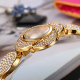 Miss Fox  Rose Flower Diamond Gold Quartz Watch