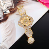 Miss Fox  Rose Flower Diamond Gold Quartz Watch