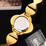 Miss Fox  Rose Flower Diamond Gold Quartz Watch