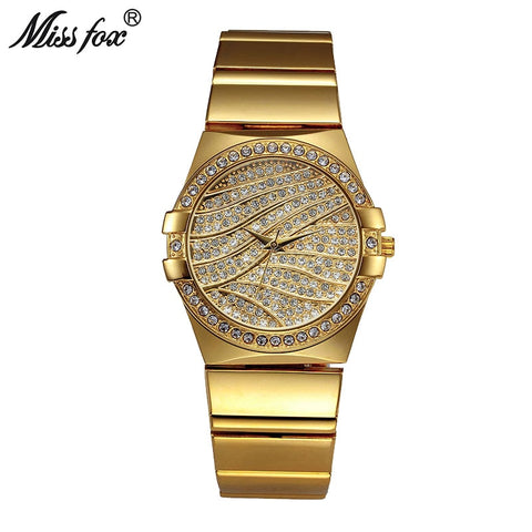 Miss Fox Weave Quartz Golden Luxury Diamond Watch