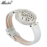 Miss Fox Women Watch Fashion Casual Quartz Leather Watches Rhinestone Ladies Female Gold Clock Diamond Wrist Watches For Women