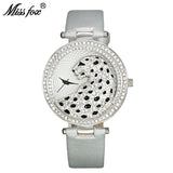 Miss Fox Women Watch Fashion Casual Quartz Leather Watches Rhinestone Ladies Female Gold Clock Diamond Wrist Watches For Women