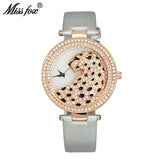 Miss Fox Women Watch Fashion Casual Quartz Leather Watches Rhinestone Ladies Female Gold Clock Diamond Wrist Watches For Women