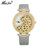 Miss Fox Women Watch Fashion Casual Quartz Leather Watches Rhinestone Ladies Female Gold Clock Diamond Wrist Watches For Women