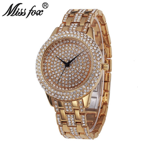 MissFox Full Diamond Rhinestone Waterproof Watch