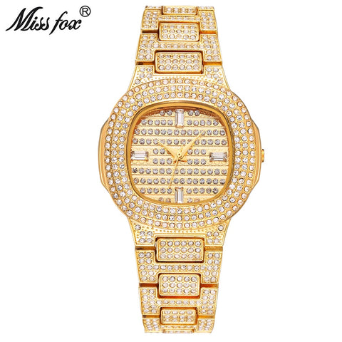 Missfox Wrist Gold Bracelet Brand Waterproof Quartz Wristwatch