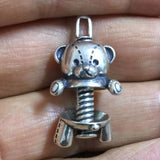 925 Sterling Silver Bear Dangle Pendant Bracelet Without Glass Bead