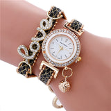 Leather Bracelet Diamond   Luxury Womans Wrist Watch