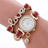 Leather Bracelet Diamond   Luxury Womans Wrist Watch