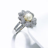 AAA Cubic Zirconia & Pearl Rings Cute Heart design