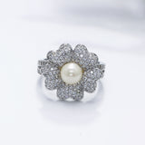 AAA Cubic Zirconia & Pearl Rings Cute Heart design