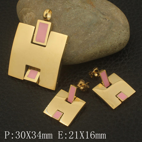 Stainless Steel Jewelry Gold And Silver Color Pendant+Earrings Sets Supernova SGGZCSBF