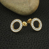 Stainless Steel Jewelry Gold Color Pendant+Earrings Sets SGGZCPBH